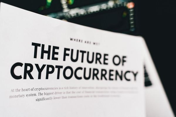 Newspaper headline reading The Future of Cryptocurrency